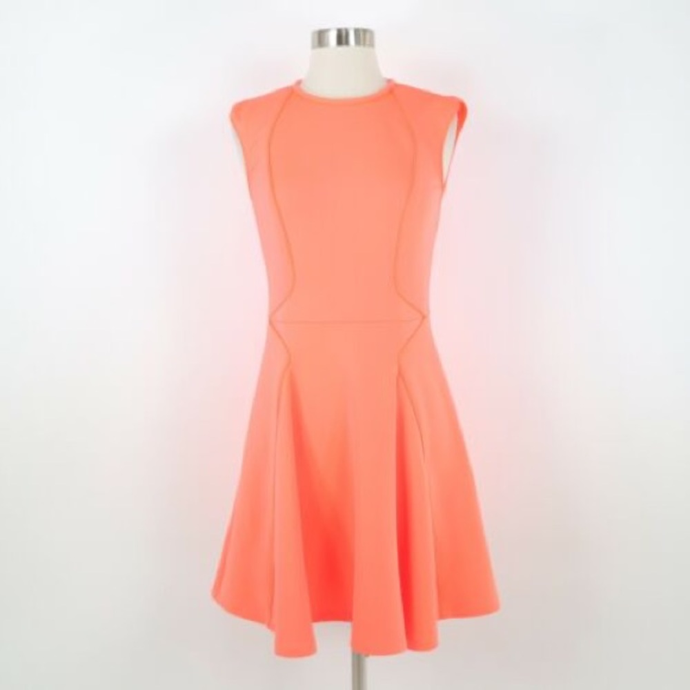 Ted baker neon skater dress in scuba material. Size 2 new  without tags